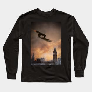 V1 Fling bomb over the houses of parliament London during WW2 Long Sleeve T-Shirt